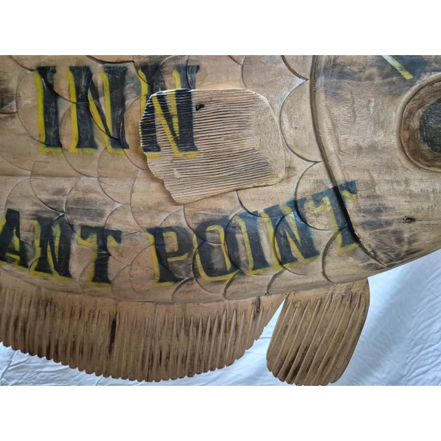 Carved Fish Trade Sign for "Beach House Inn, Brant Point" For Sale - Image 12 of 12