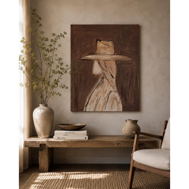 Textile Original Abstract Portrait by Marek | Texas Contemporary Figurative Painting | 24” X 30” For Sale - Image 7 of 7