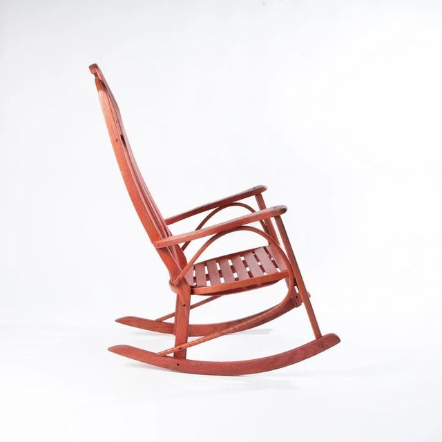 Rustic Late 20th Century Vintage Adirondack Bentwood Rocking Chair For Sale - Image 3 of 4