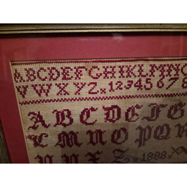 Red 1888 Red Work Sampler For Sale - Image 8 of 9