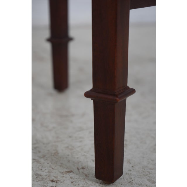Baker Round Inlaid Mahogany Stretcher Base Lamp Table For Sale - Image 11 of 14