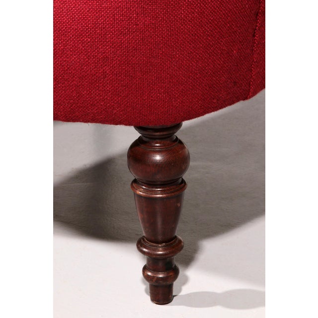 Wood Swedish Victorian Burgundy Fabric Chairs, 1950, Set of 2 For Sale - Image 7 of 13