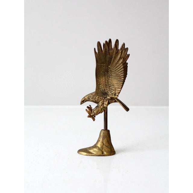 Vintage Brass Eagle Sculpture For Sale - Image 10 of 11