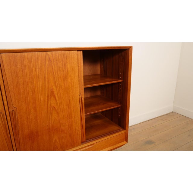Brown Vintage Danish Teak Highboard by Gunni Oman for Omann Jun Mobelfabrik For Sale - Image 8 of 17