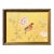 Bird on Branch on Golden Silk Painting. For Sale