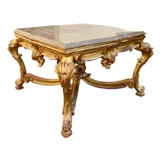 Louis XVI Style Gilded Wood Center Table, 1890s For Sale