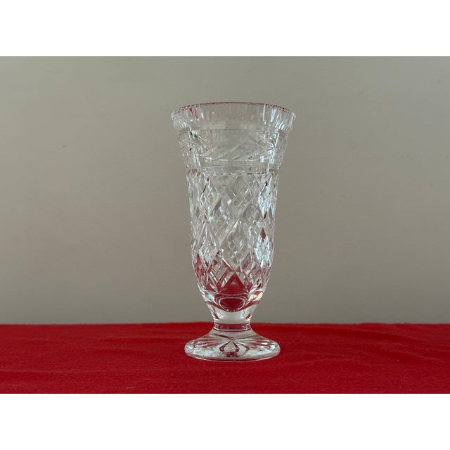 Waterford Master Cutter Crystal Vase 7" – Vintage Irish Cut Glass #207-525 Glandore Style For Sale - Image 9 of 10