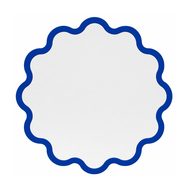 Luxury Decorative Circular Wall Mirror in Light Blue – Hvyli Round 100 For Sale - Image 15 of 18