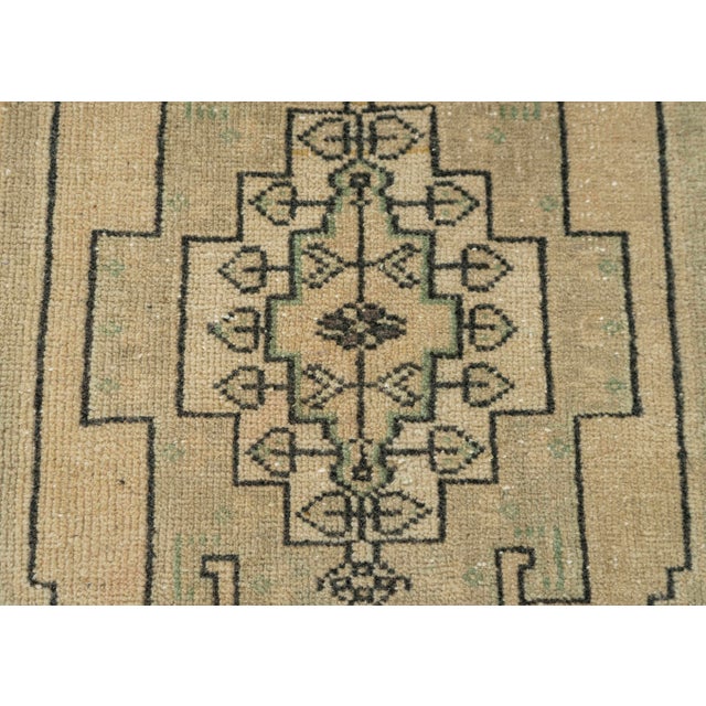 Turkish Mini Rug Oriental Hand Knotted Vintage Rug 1'11" x 3'3" #21202 For Sale - Image 4 of 8