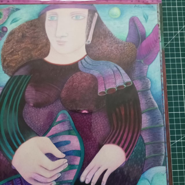 Contemporary Alyanne, Portrait of a Woman, 1980s, Mixed Media on Paper For Sale - Image 3 of 6