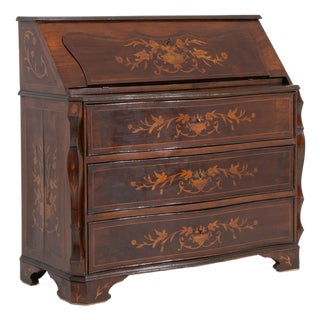 19th Century Fine Inlaid Secretary Desk For Sale