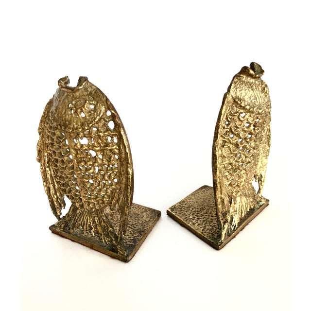 Vintage Carved Brass Fish Bookends a Pair Chairish