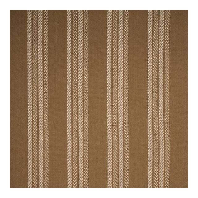 Schumacher Nor Stripe Fabric In Ochre For Sale