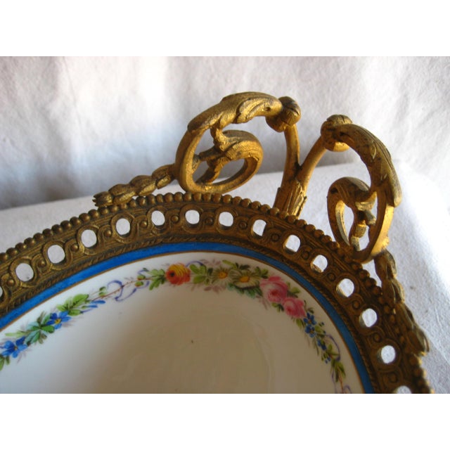 Mid 19th Century Sevres Style Napoleon III Bronze Mounted Center Piece For Sale - Image 14 of 17
