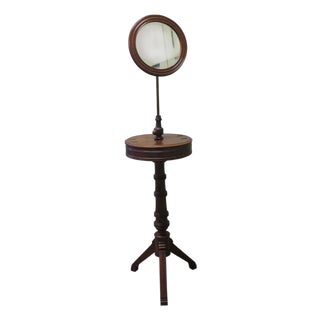 Victorian Telescopic Round Shaving Mirror on Stand For Sale
