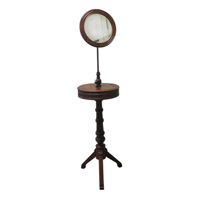 Victorian Telescopic Round Shaving Mirror on Stand For Sale
