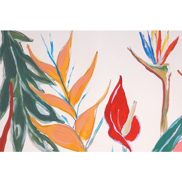 Pink 2026, Tropical Garden, Lush Flowers Large Triptych, Acrylic Paint on Watercolor Paper by Romina Milano For Sale - Image 8 of 11