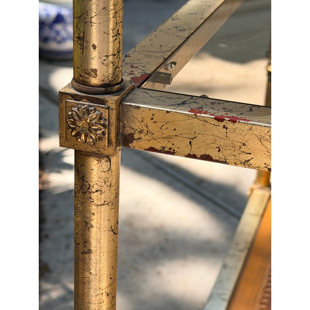 Vintage 1970s Italian Gold Gilt Hollywood Regency Faux-Bamboo Étagère For Sale - Image 15 of 18