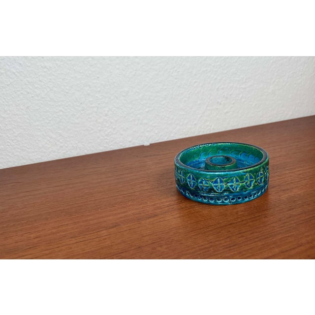 Blue Mid-Century Modern Rimini Blu Pottery Candleholder by Aldo Londi for Bitossi, Italy, 1960s For Sale - Image 8 of 18