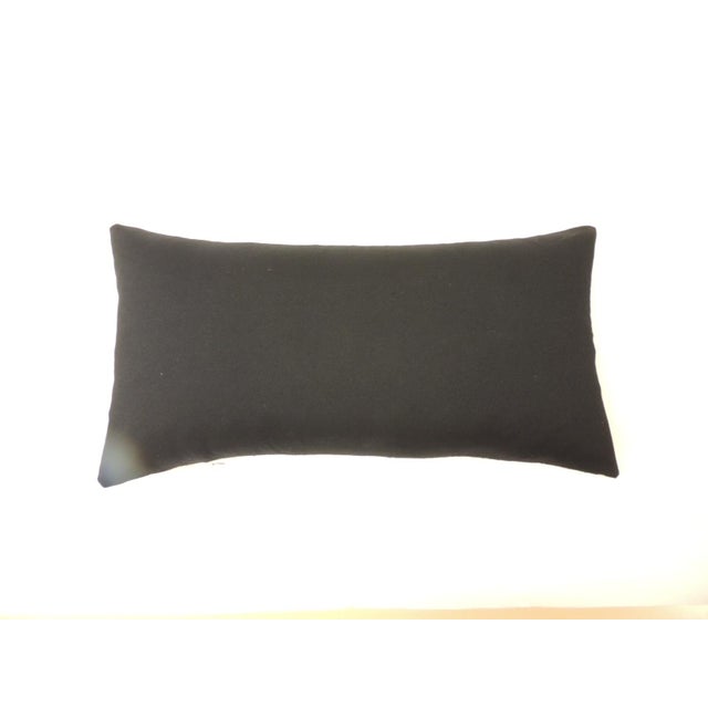 Indian Hand-Blocked Woven Linen Textile Long Bolster Pillow. Black woven linen backing. Zipper closure Feather/Down...