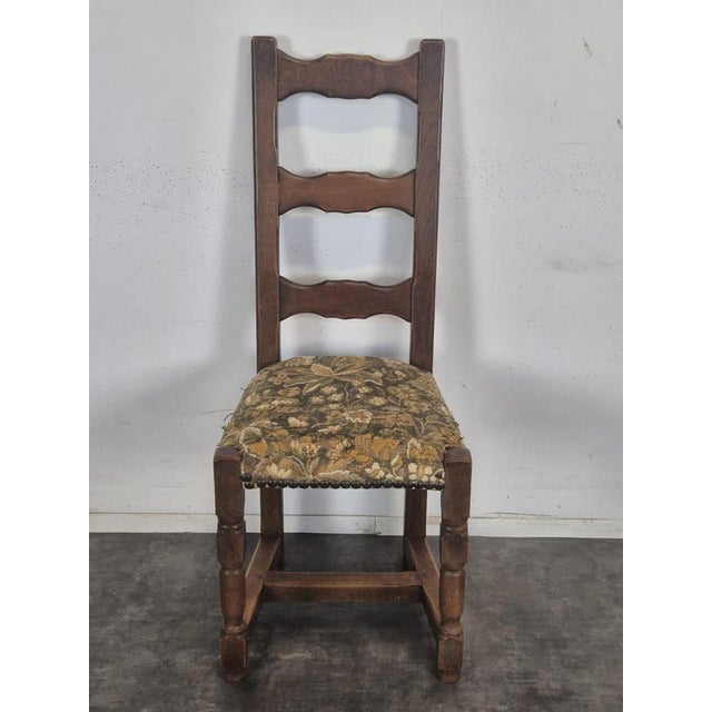 Rustic Chairs with Slatted Backs, Set of 6 For Sale - Image 3 of 12