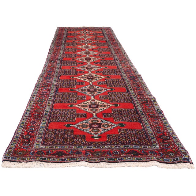Mid-Century Modern Late 19th Century Persian Senneh Rug, 02'10 X 12'10 For Sale - Image 3 of 10