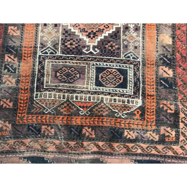Vintage Turkmen Belutch Rug For Sale - Image 3 of 11