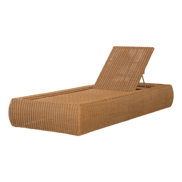 Century Furniture Poolside Wicker Reclining Chaise Lounge For Sale
