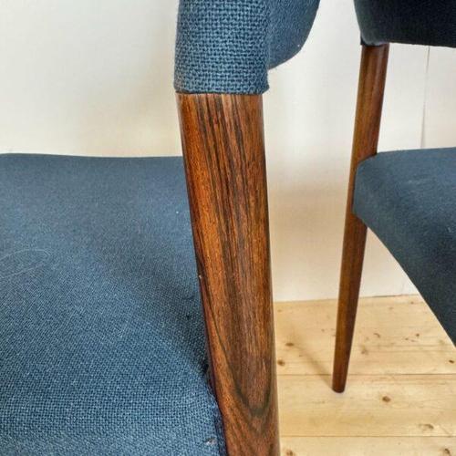 Blue Vintage Chairs by Willy Schou Andersen, Denmark, 1960, Set of 6 For Sale - Image 8 of 9