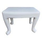 Vintage White Plaster African Side Table in the Style of John Dickinson For Sale