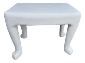 Vintage White Plaster African Side Table in the Style of John Dickinson
