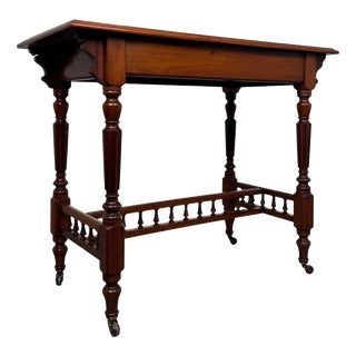 Early 20th Century Antique English Edwardian Walnut Side Table, 1890s For Sale