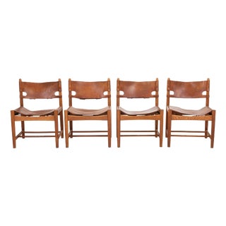 Spanish Dining Chairs by Børge Mogensen, Denmark, 1950s, Set of 4 For Sale