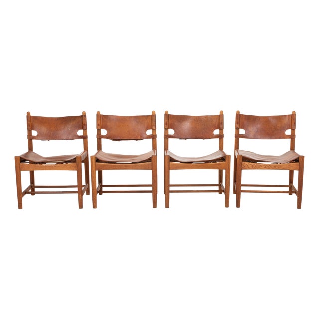 Spanish Dining Chairs by Børge Mogensen, Denmark, 1950s, Set of 4 For Sale