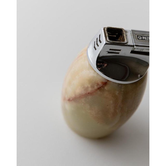 Stone Vintage Alabaster Table Lighter from by Piezo, Italy, 1960s For Sale - Image 7 of 11