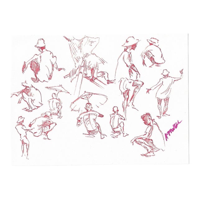 Ivy Attwell Figure Pacific Islands Figure Drawing For Sale