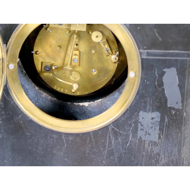 19th Century French Marble & Bronze Figural Mantel Clock Signed by Japy Freres For Sale - Image 10 of 12