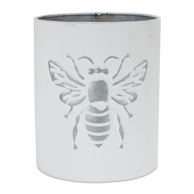 Modern Brushed Metal Insect Pot (Set of 3) For Sale - Image 3 of 6