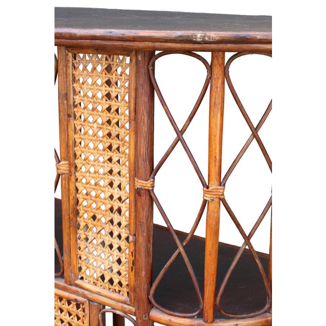 French Freestanding Rattan and Cane Bar, 1970s For Sale - Image 6 of 12
