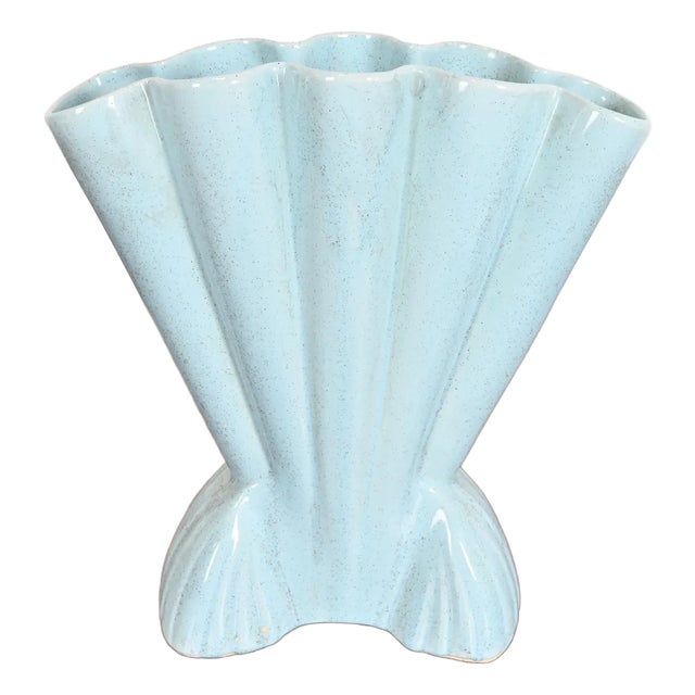 Vintage Art Deco Glazed Ceramic American Art Pottery Gladiola Vase by Brush McCoy For Sale