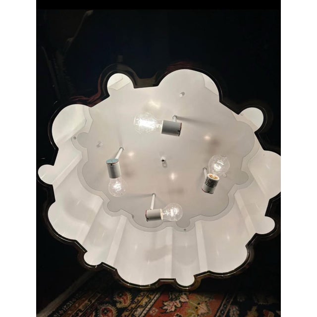 American Free Shipping Alexa Hampton for Visual Comfort Signature Markos Grande Flush Mount in Polished Nickel With Frosted Acrylic For Sale - Image 3 of 3