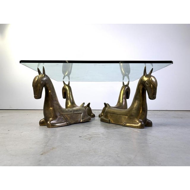 Vintage Brass Foal Coffee Table, 1970 For Sale - Image 9 of 12