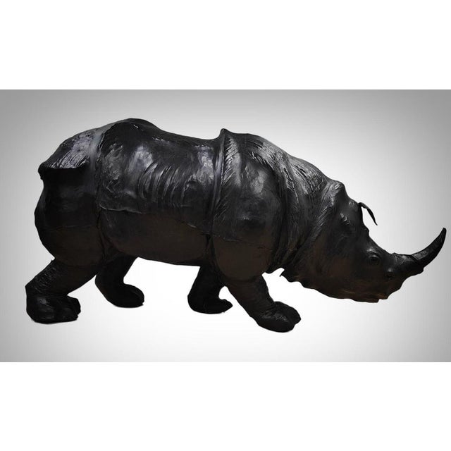Black Large Leather Rhinoceros, 1950s For Sale - Image 8 of 18