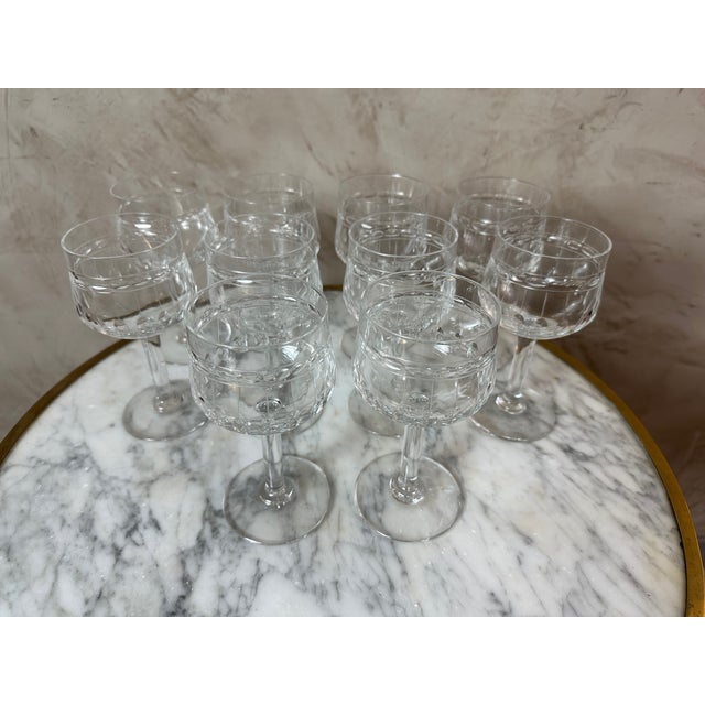 Crystal Glasses, 1930, Set of 10 For Sale - Image 12 of 13