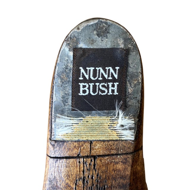 Farmhouse Vintage Nunn Bush Wooden Folk Art Decorated Shoe Form For Sale - Image 3 of 17