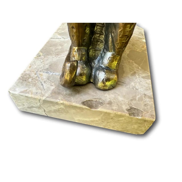 Art Deco Panther Bookends in Spelter and Marble by Jamar, France, 1930s, Set of 2 For Sale - Image 9 of 10