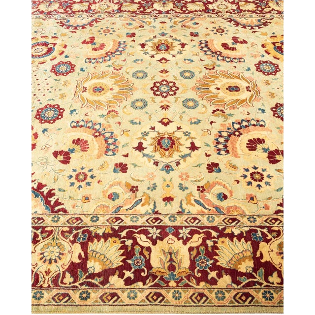 Solo Rugs Mogul, One-of-a-Kind Hand-Knotted Area Rug in Green, 6' 1" x 8' 10" For Sale - Image 4 of 8