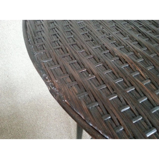 Wood French Rattan and Iron Bistro Table, 1950s For Sale - Image 7 of 11