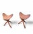 2 x Matching Vintage Tooled Leather Tripod Chair / Camp Chair Height 60Depth 40Width 40 cm
