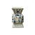 Vintage Pale Blue White Scenery Graphic Square Porcelain Vase For Sale - Image 4 of 9